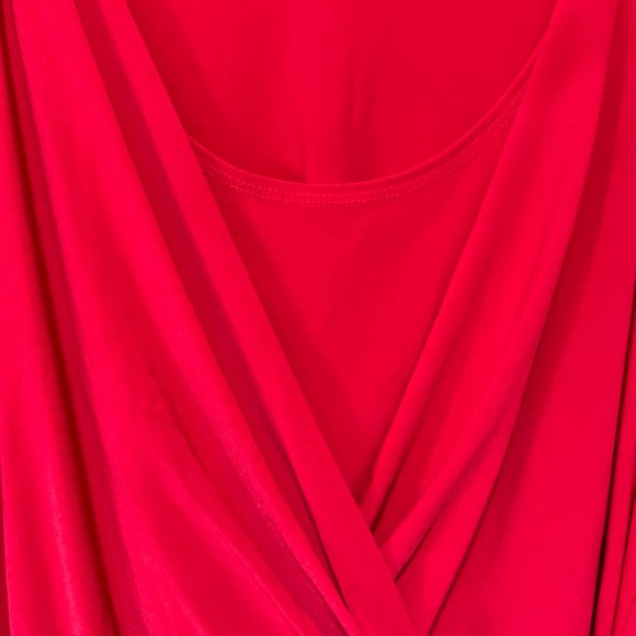 DRESSBARN Hot Pink Corporate Stretchy Wrap Dress Sz 6 - Picture 7 of 12